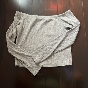 Grey top - off the shoulder